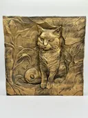 Cat Sitting Bas Relief